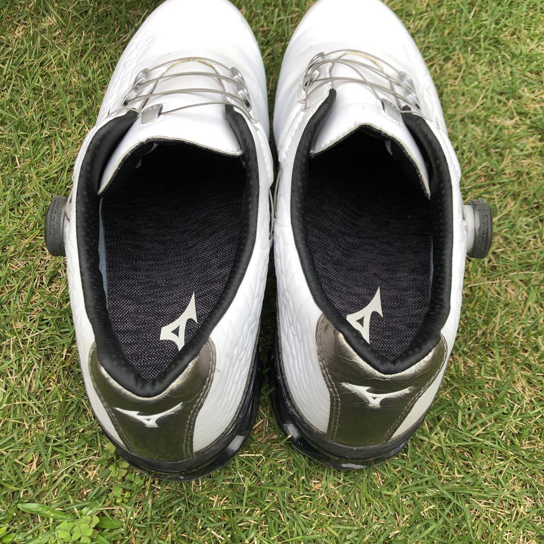 Mizuno ゴルフシューズ ダイヤル式 白 25cm