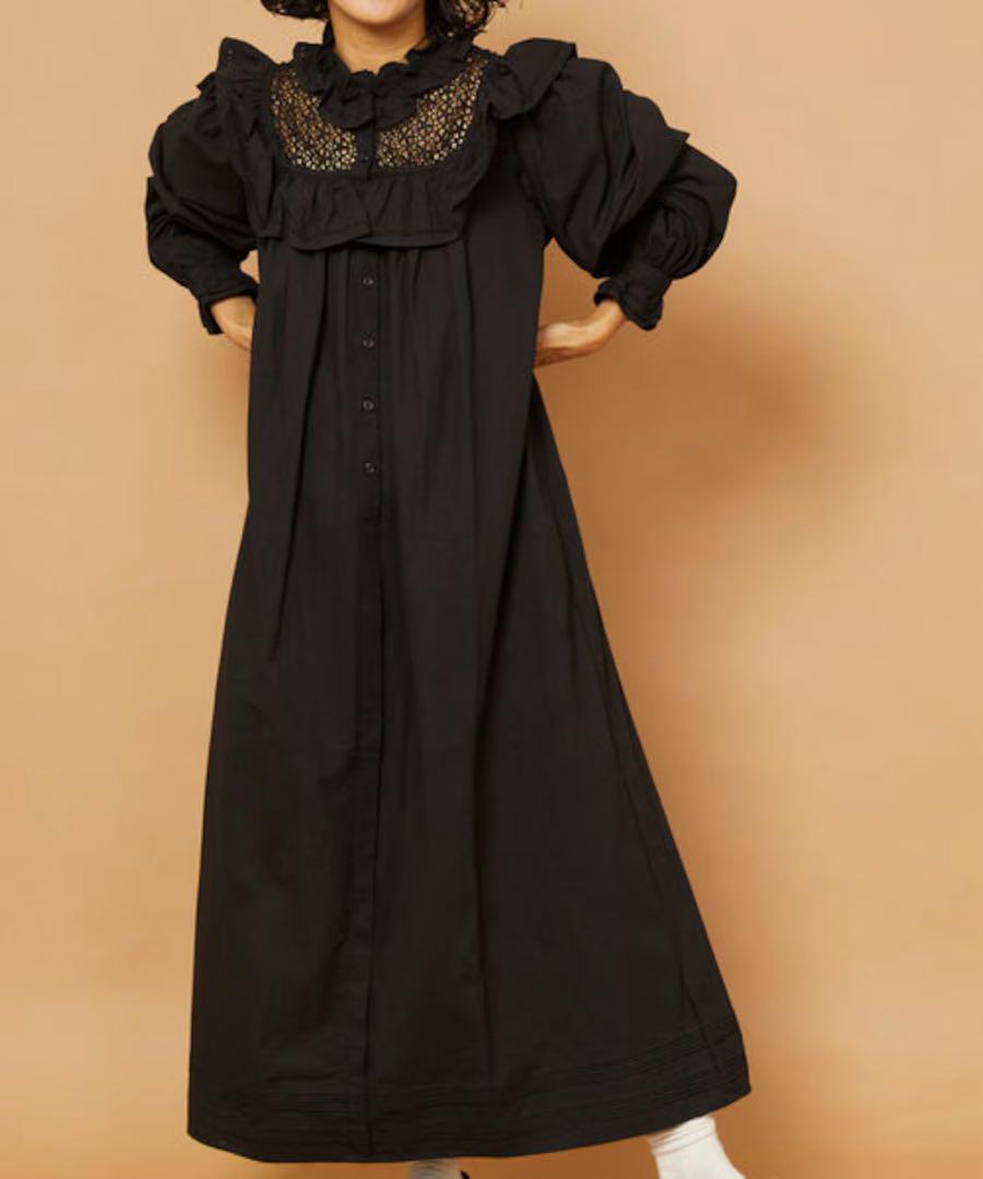 【新品未使用品】フリーダ レースフリルドレス ブラック フリーサイズ
