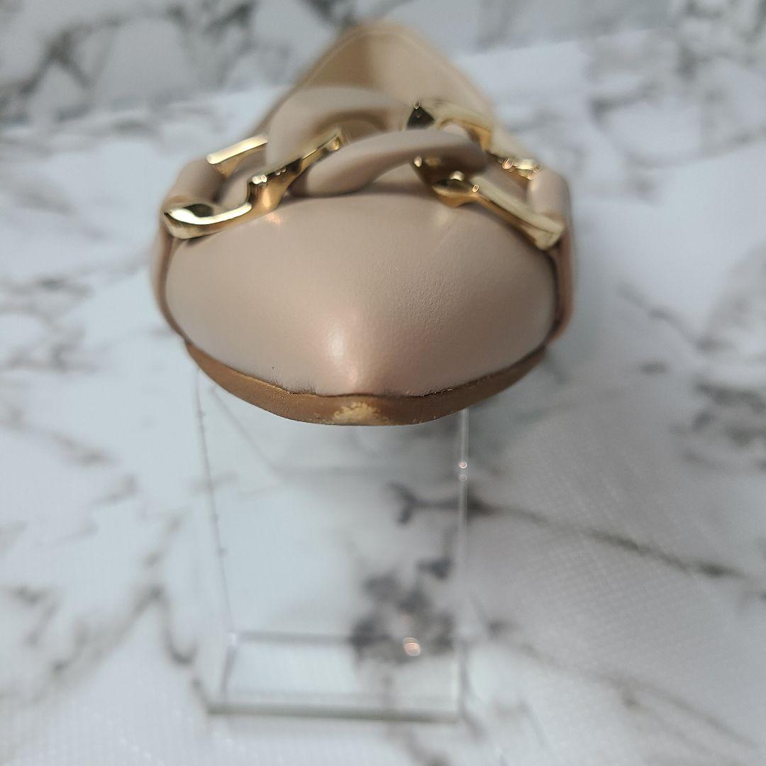 DIANA パンプス フラット ベージュ ポインテッドトゥ 金具 24㎝