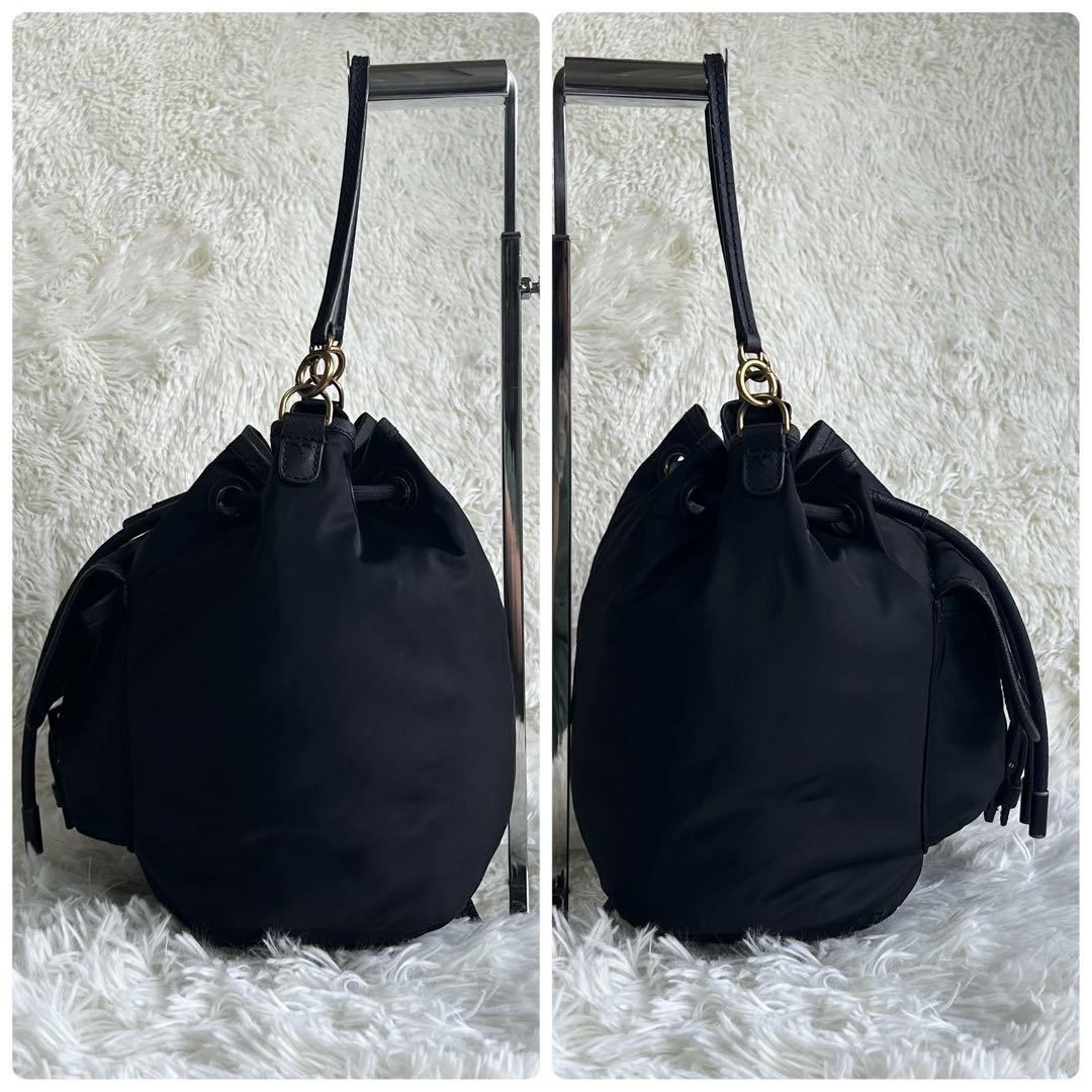 【美品】トリーバーチ エラ 2way ショルダーバッグ レザー×ナイロン 肩掛け Tory Burch - トリーバーチ エラ マイクロトート 2WAYショルダー