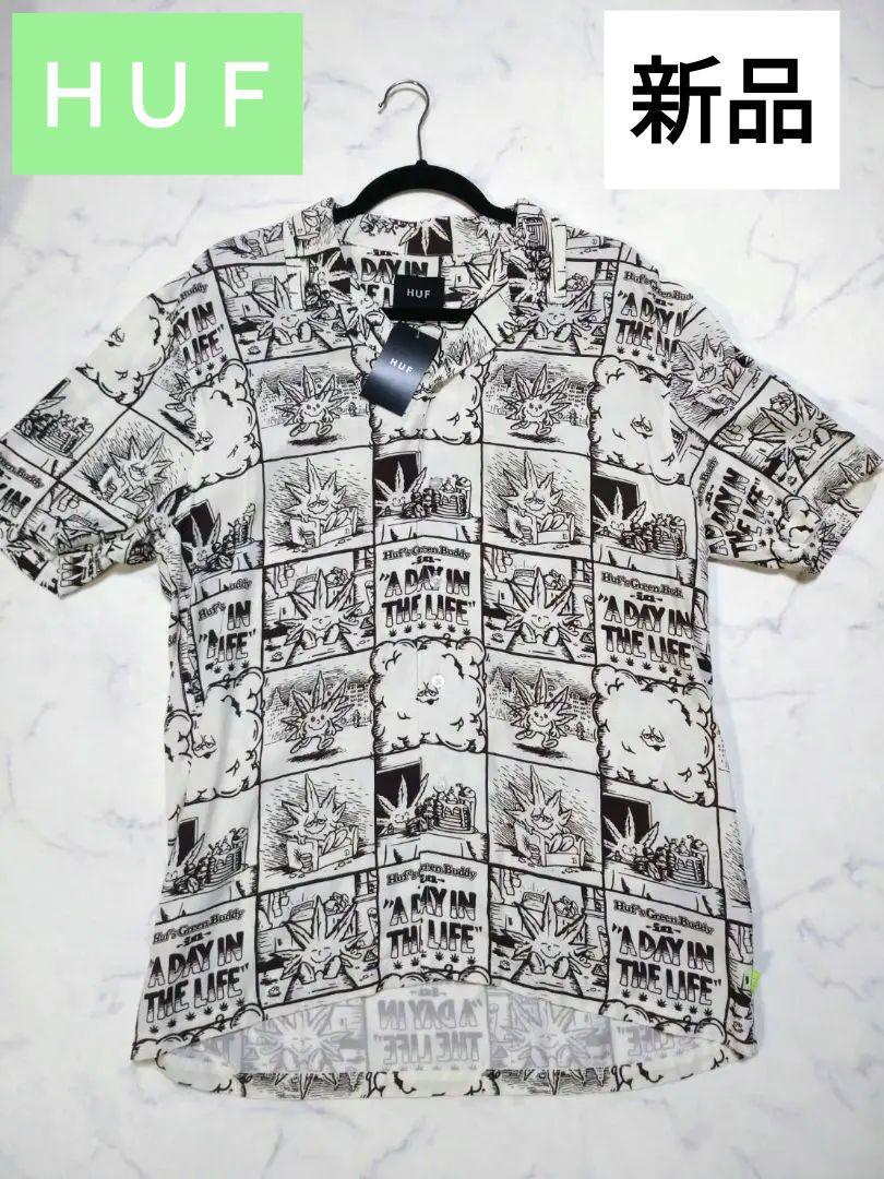HUF ハフ 総柄 開襟レーヨン アロハ シャツ