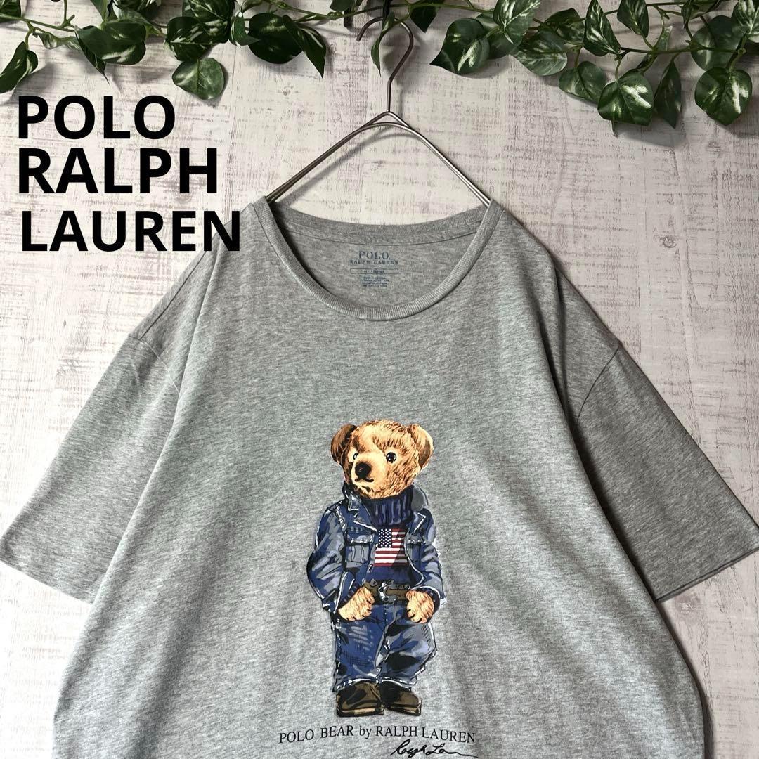 ポロラルフローレン 半袖Tシャツ ポロベア グレー デニム Gジャン M