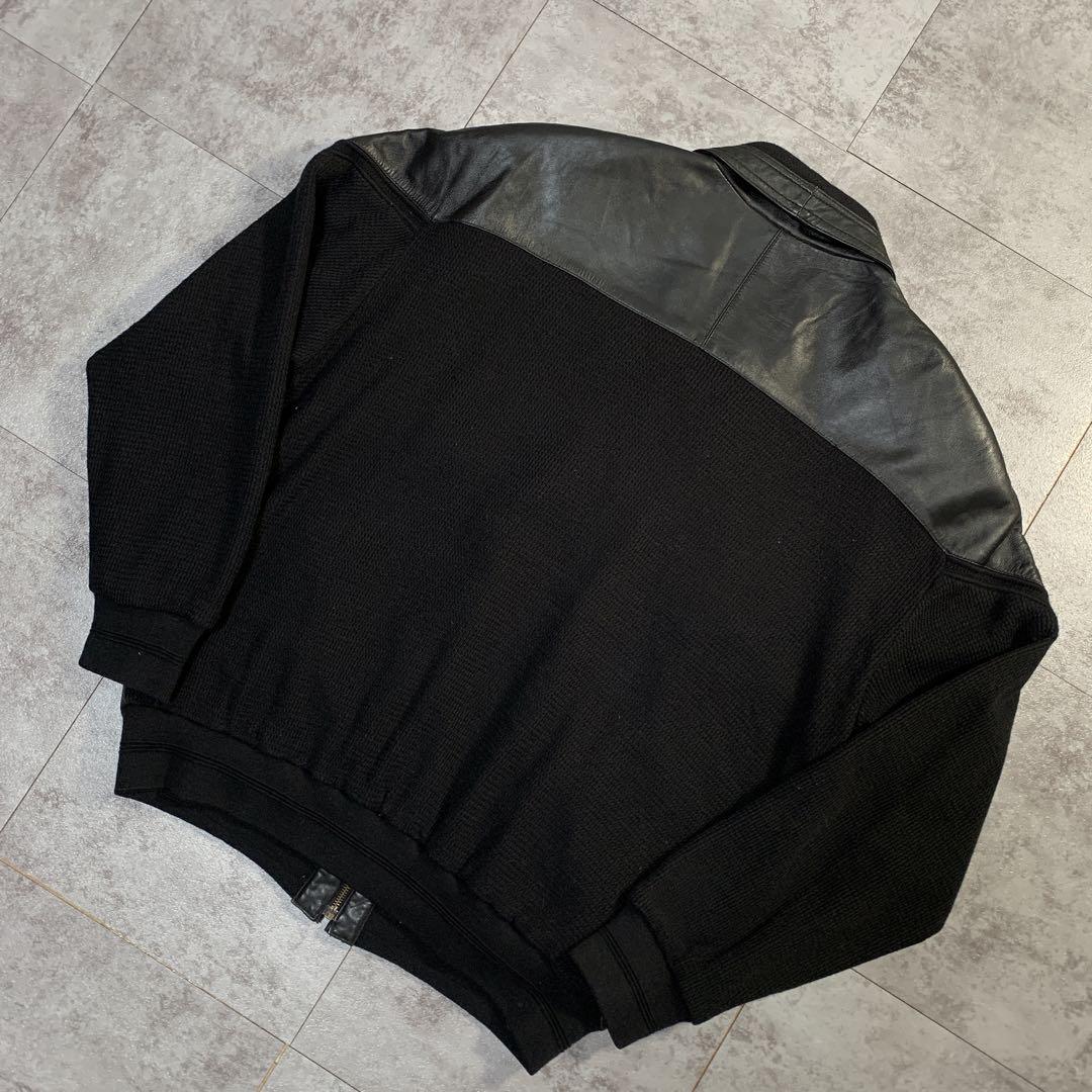 ジャケット・アウター 90s short combi leather bomber jacket