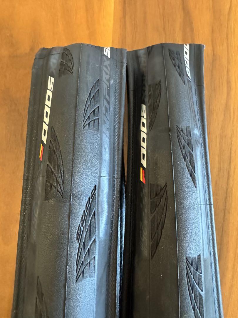 未使用CONTINENTAL GP5000 クリンチャー2本セット（黒、25C）