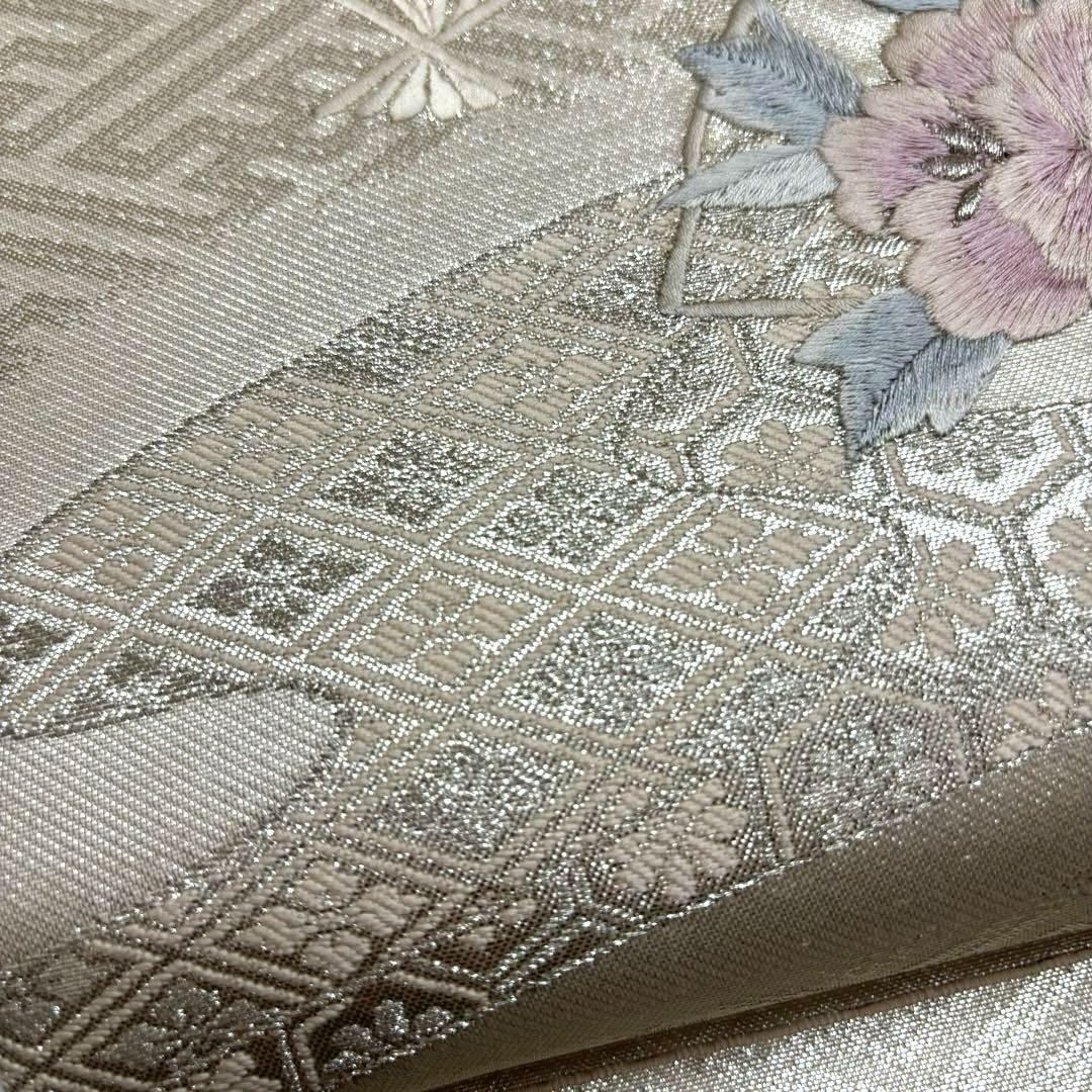 8453 刺繍　名古屋帯　　花の縦ライン 8453 刺繍名古屋帯花の縦ライン