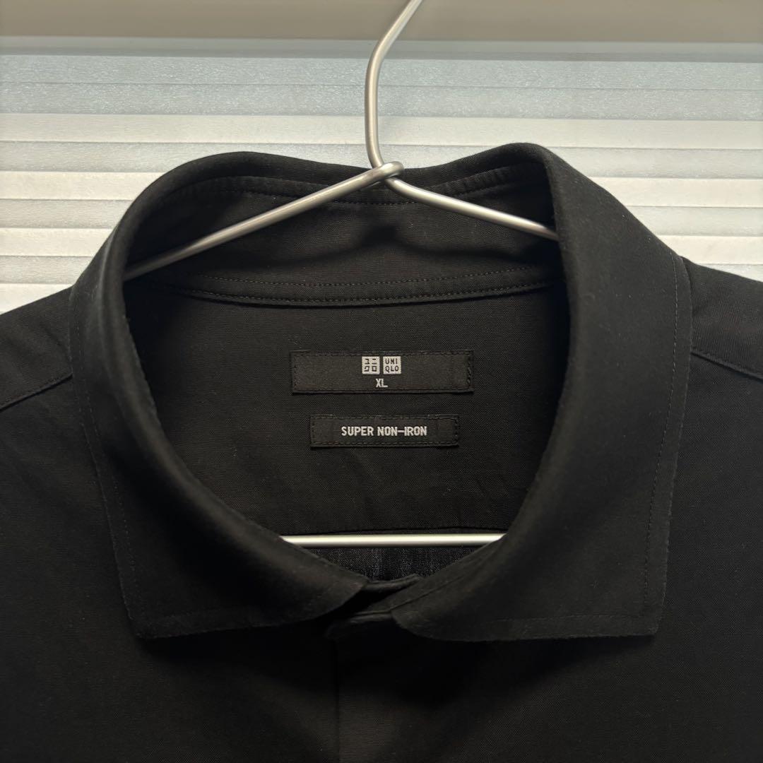 UNIQLO スーパーノンアイロンシャツ XL セミワイド ブラック