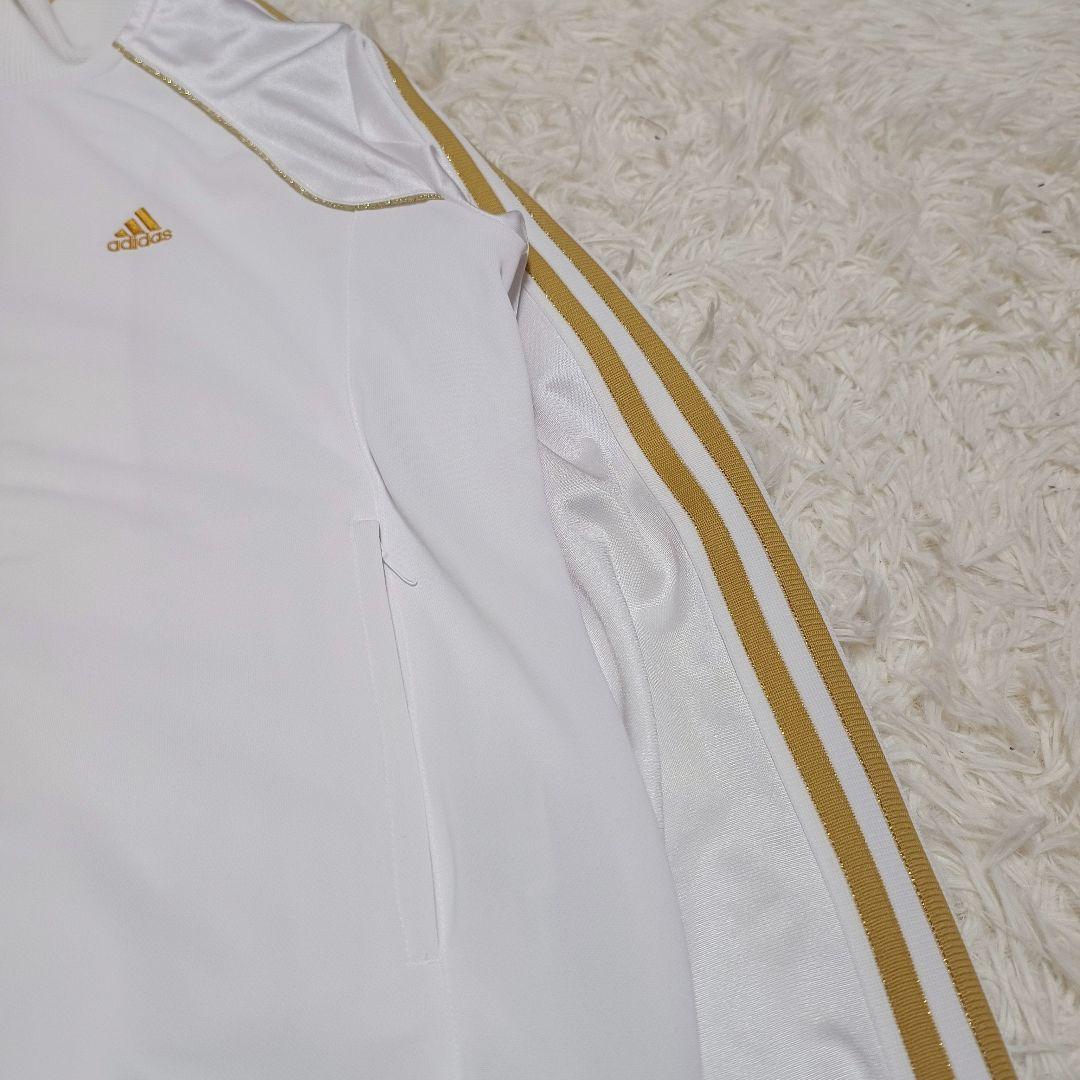 adidas トラックジャケット セットアップ ホワイト ゴールド