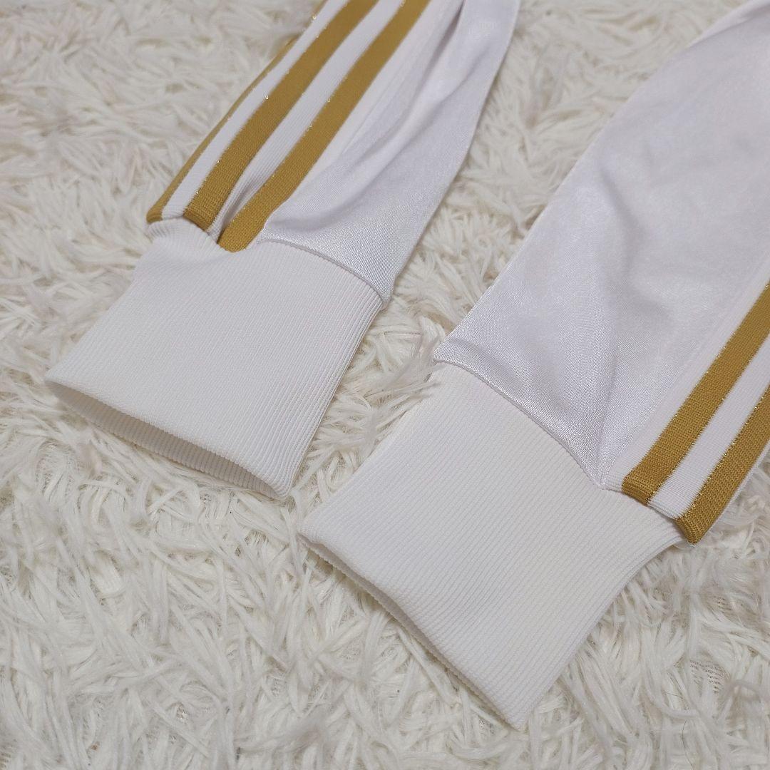 adidas トラックジャケット セットアップ ホワイト ゴールド