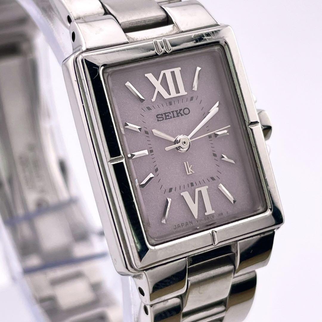 【美品】SEIKO ルキア スクエア V111-OAEO ソーラー 腕時計　稼働