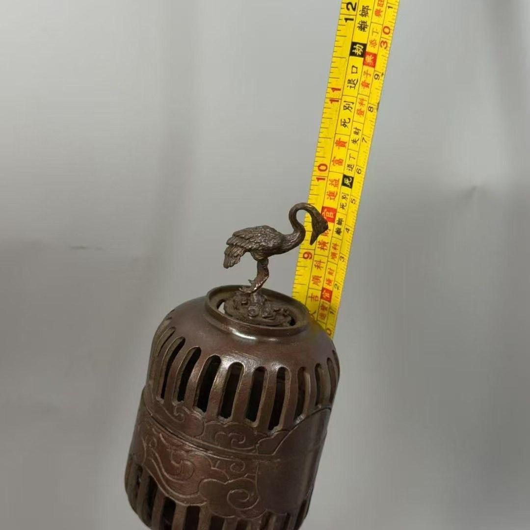 銅製 香炉 仙鶴宮灯香炉 室内檀香香炉 茶室禅意香炉 装飾品 工芸