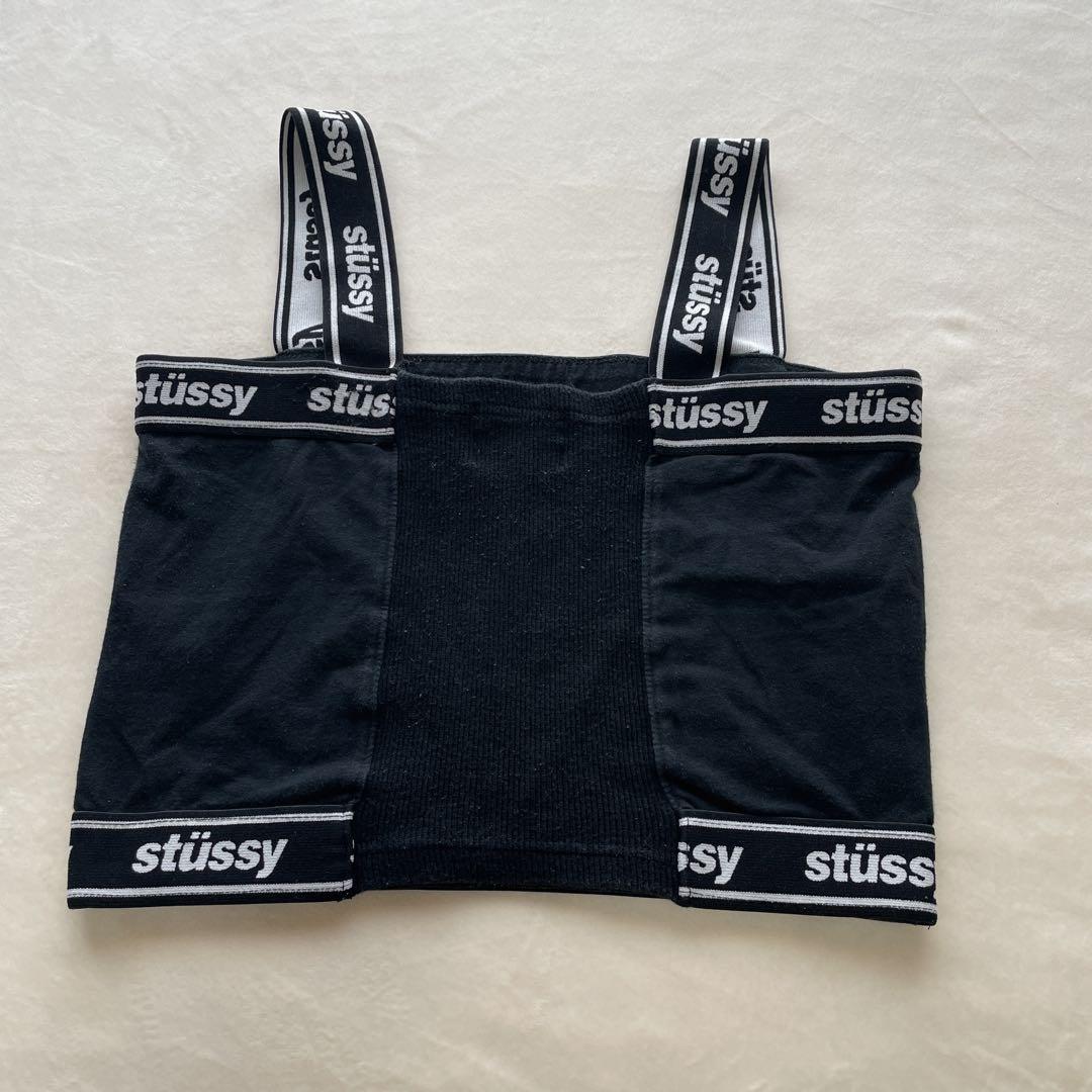 stussy タンクトップ タンクトップ黒Ｓ　美品 STUSSY ステューシー メッシュタンクトップ SSロゴ 希少モデル S