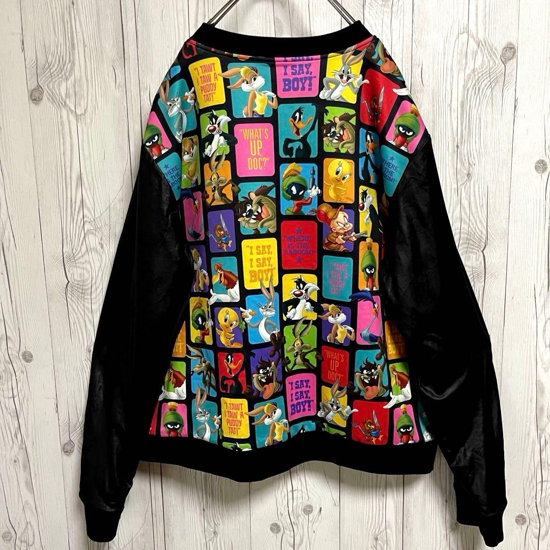 子育て ワーナー ブラザース ルーニーテューンズ ブルゾンジャケット リバーシブル 古着L