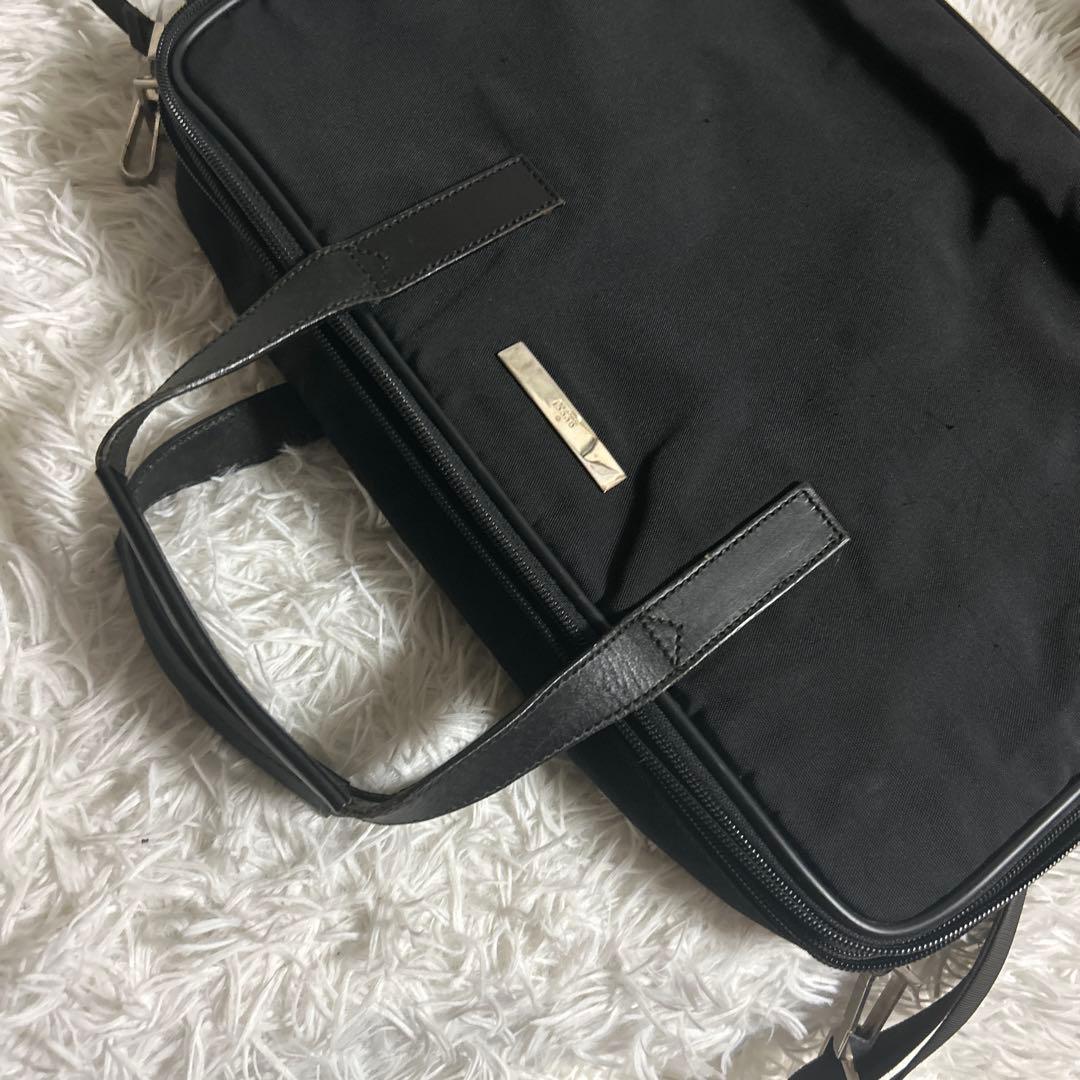 グッチ ビジネスバッグ ナイロン×レザー メンズ 2WAY ブリーフケース 黒