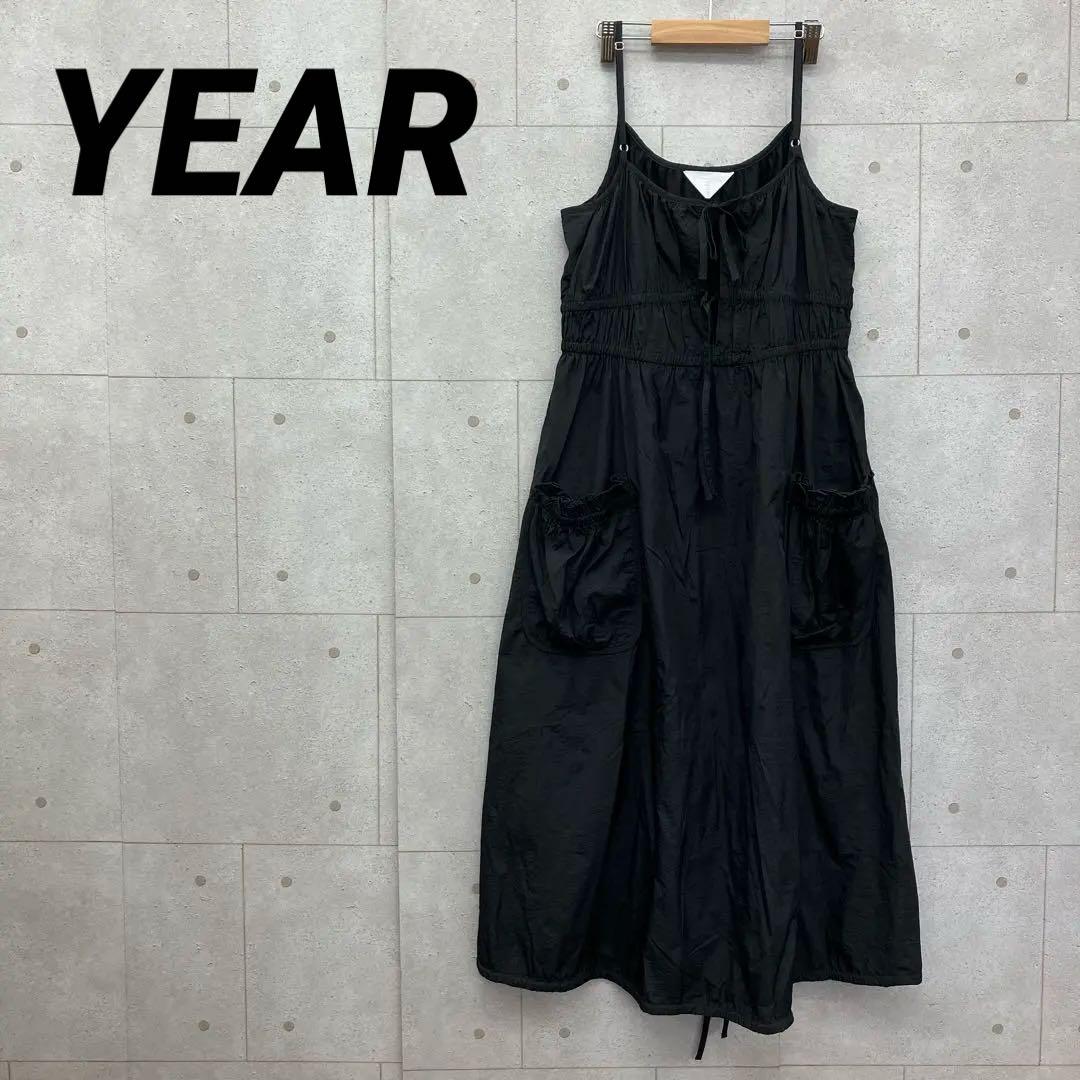 YEAR イヤー アンビデックス ナイロンキャミワンピース 黒 フリーサイズ