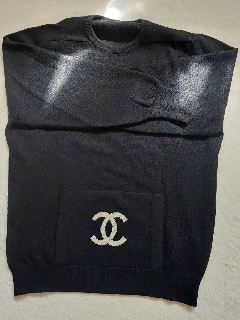 CHANEL シャネル カシミヤセーター カンガルーポケット ヴィンテージ 週末セールヴィンテージCHANELカンガルーポケットカシミアニ
