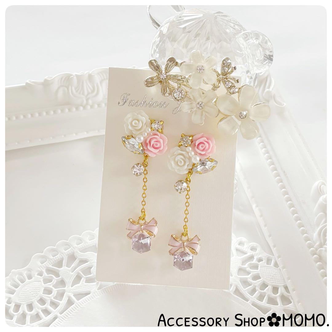 キラキラ♡ローズビジュー・A級ガラスストーン♡ハンドメイド