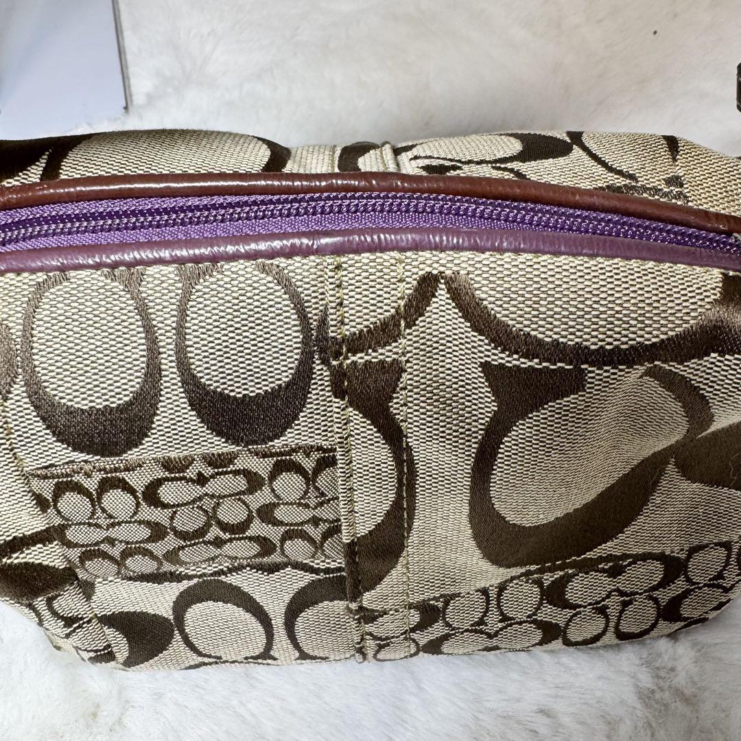 美品 COACH コーチ ミニハンドバック パッチワーク シグネチ