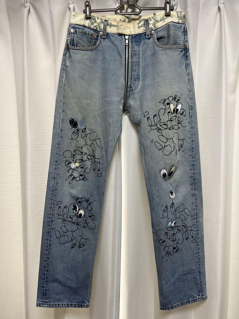 パンツHIRO KIDILL ベルンハルトウィルヘルム　DENIM デニム　パンツ　目