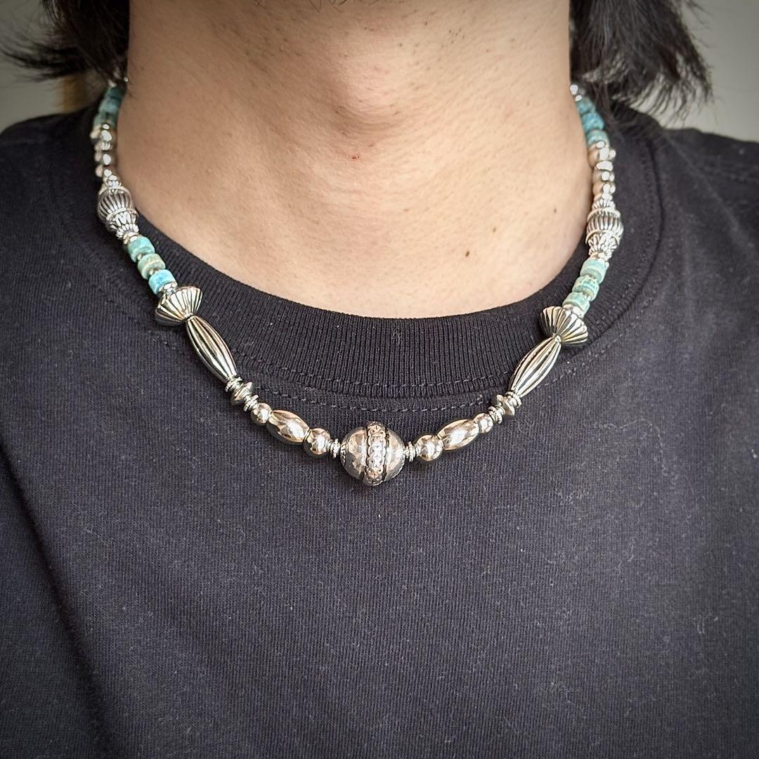 インディアンジュエリー　ナバホ　ターコイズ　ネックレス　ネイティブアクセサリー