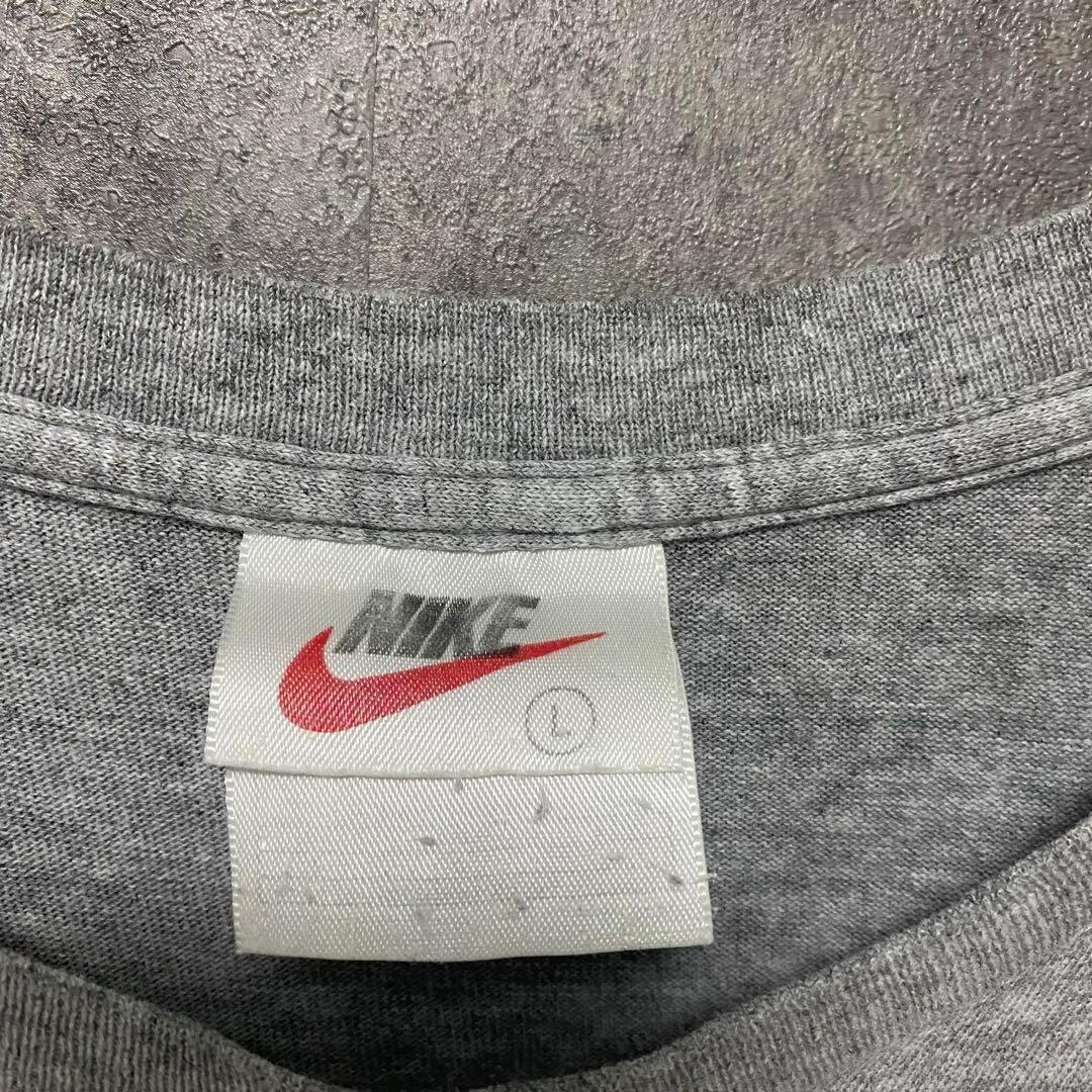 00S NIKE ナイキ tシャツ レディースL グレー 古着 刺繍 B3