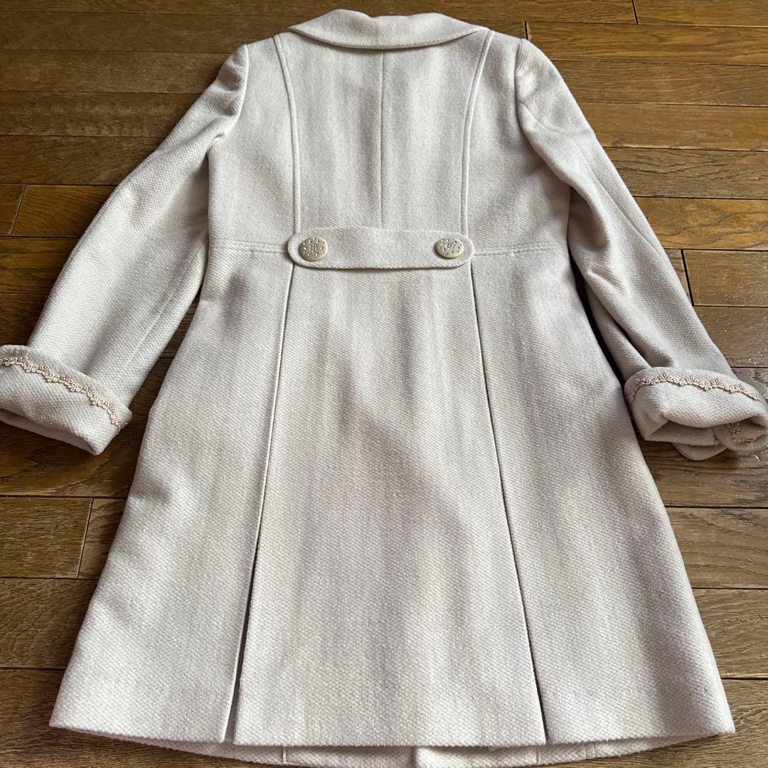 アイボリー リボン付き ロングコート サイズ2 アイボリー リボン付き ロングコート サイズ2