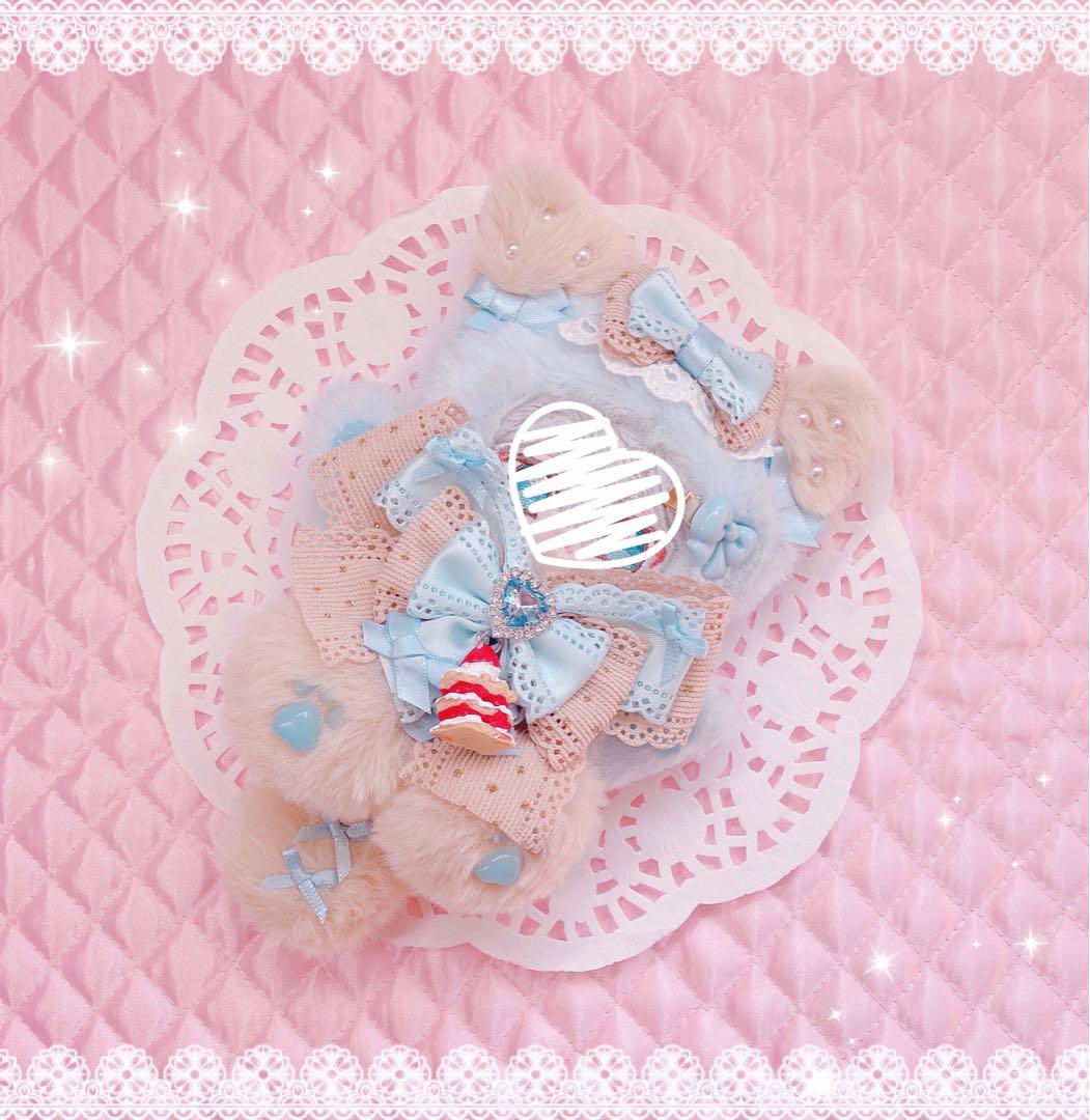 おすわりぬい服 10cm ねこ 水色×ベージュ 天使 - その他