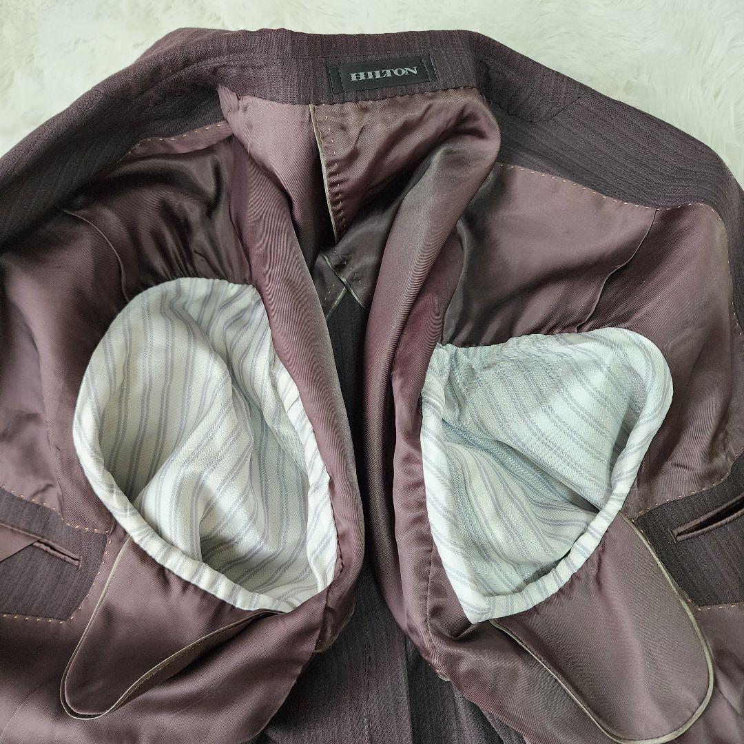 【美品】ヒルトン スーツ スリーピース ジャケット ベスト パンツ 春夏秋