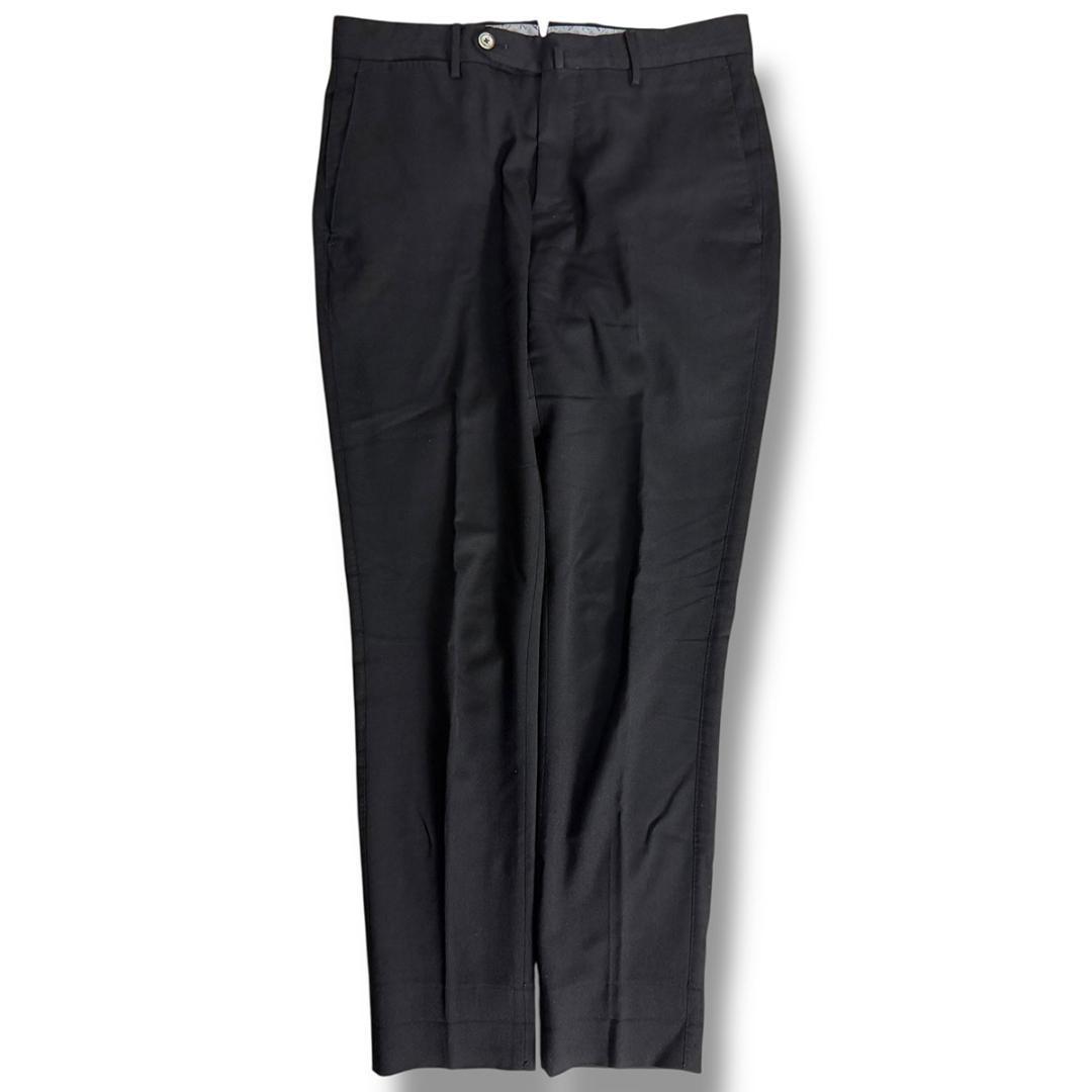 J5100 美品 PT torino トラベラーノープリーツスラックス 黒 46
