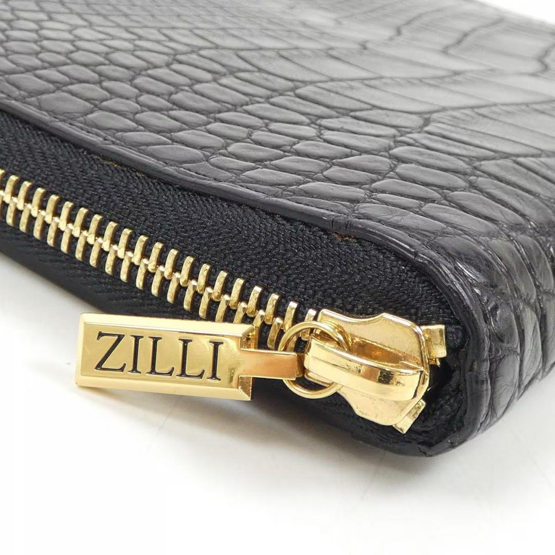 新品　ZILLI ジリー　クロコダイル　オーガナイザー　長財布　ブラック