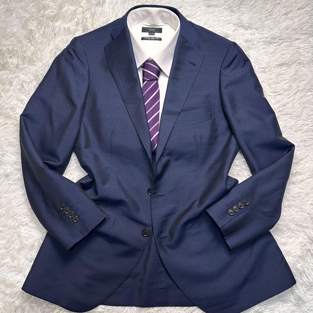 極美品　トゥモローランド　ネイビー ビジネススーツ M エルメネジルド ゼニア