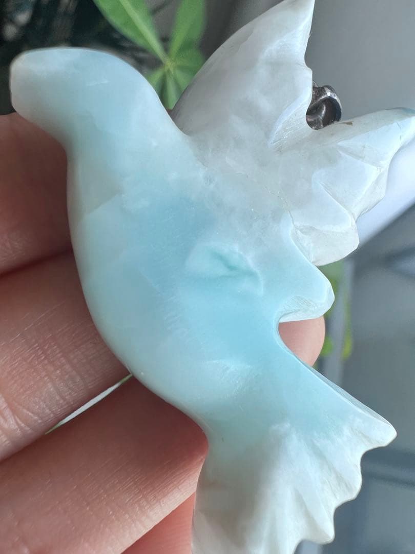 美 ラリマー ✨海を背負った 幸せの青い鳥✨ラリマーネックレス ペンダントトップ