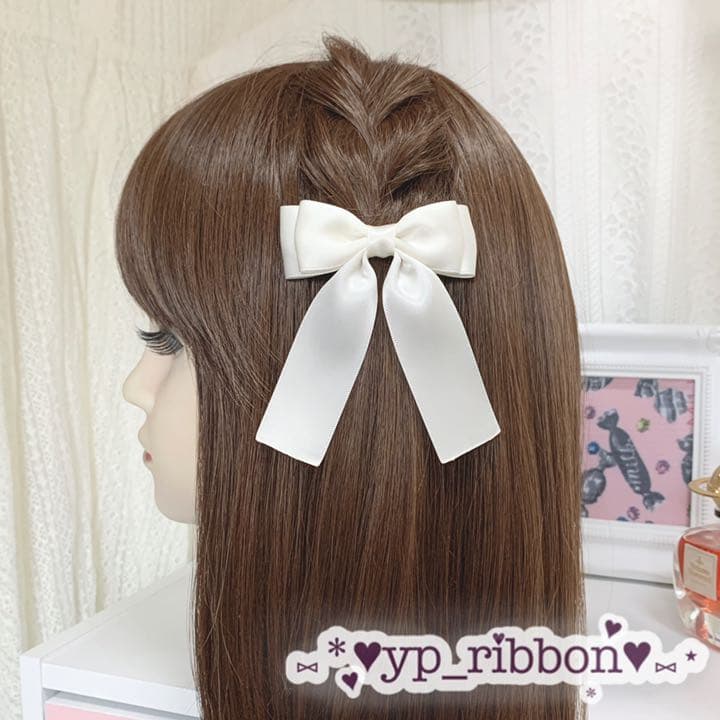 メルカリ 106 リボンヘアクリップ 量産型 病みかわいい ロリィタ 地雷 ヘアメ 白 ヘアピン 750 中古や未使用のフリマ