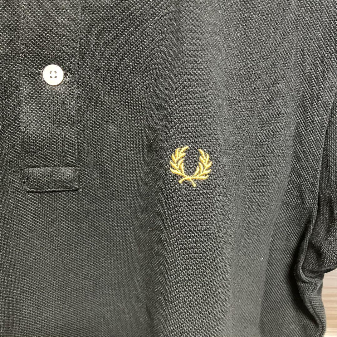 FRED PERRY　フレッドペリー　ポロシャツ　黒×黄　サイズM　日本製