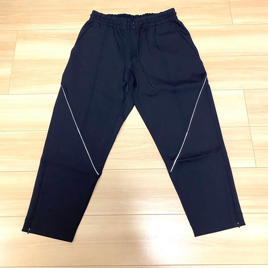 Y-3ワイスリーテーパードパンツS黒ジャージストレッチライン入りM Y-3