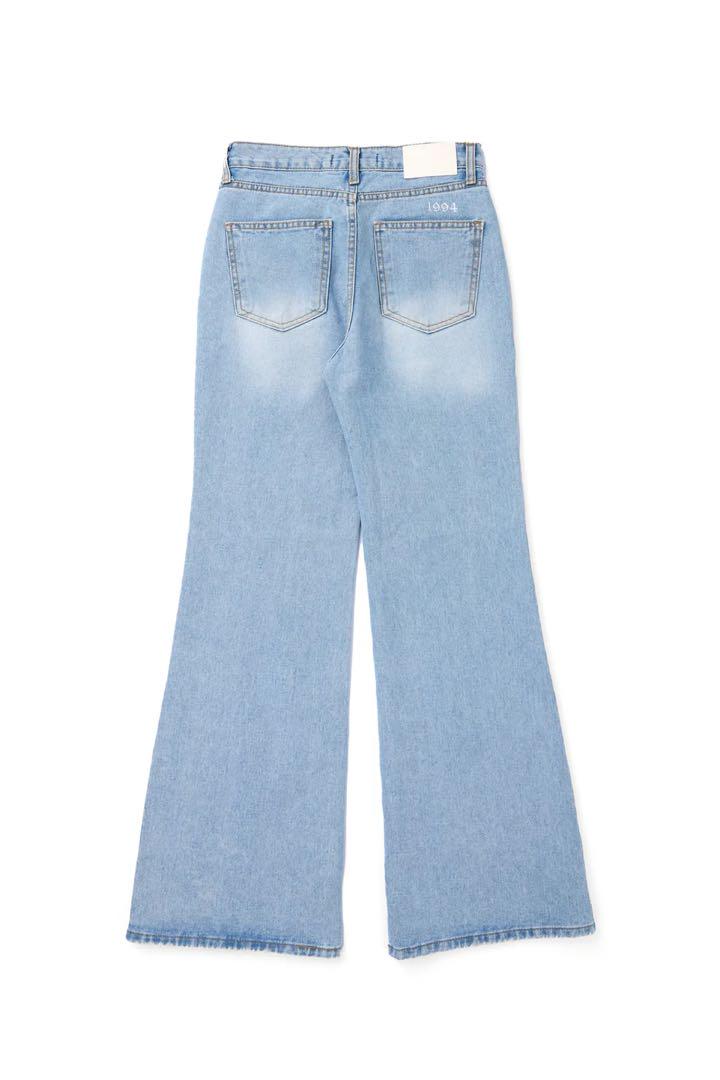 Luamoda Flare Slim Denim Pants（L.BLUE)