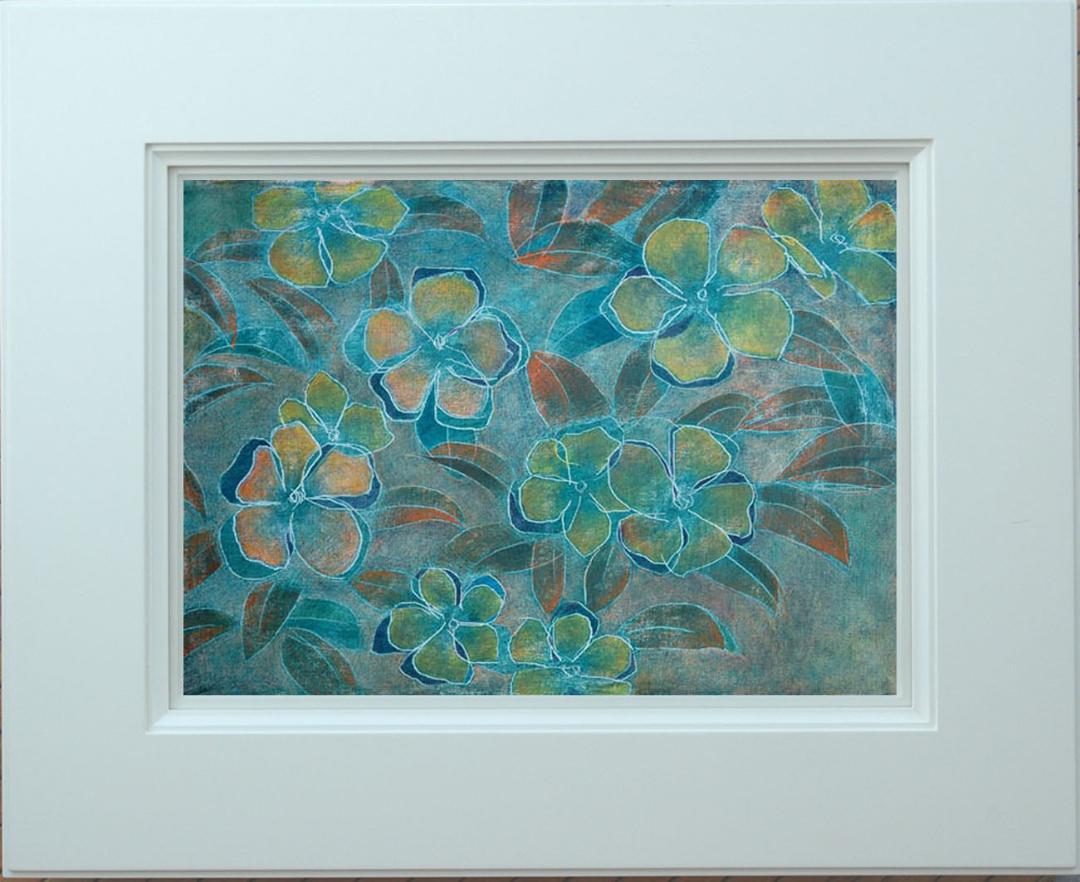絵画　インテリア絵　油絵　F4-091716　花