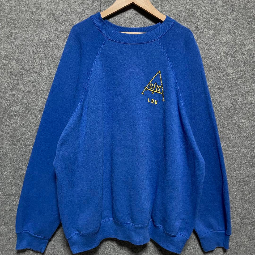 80s USA製Tultex ビッグサイズ刺繍ロゴヴィンテージスウェット　4本針