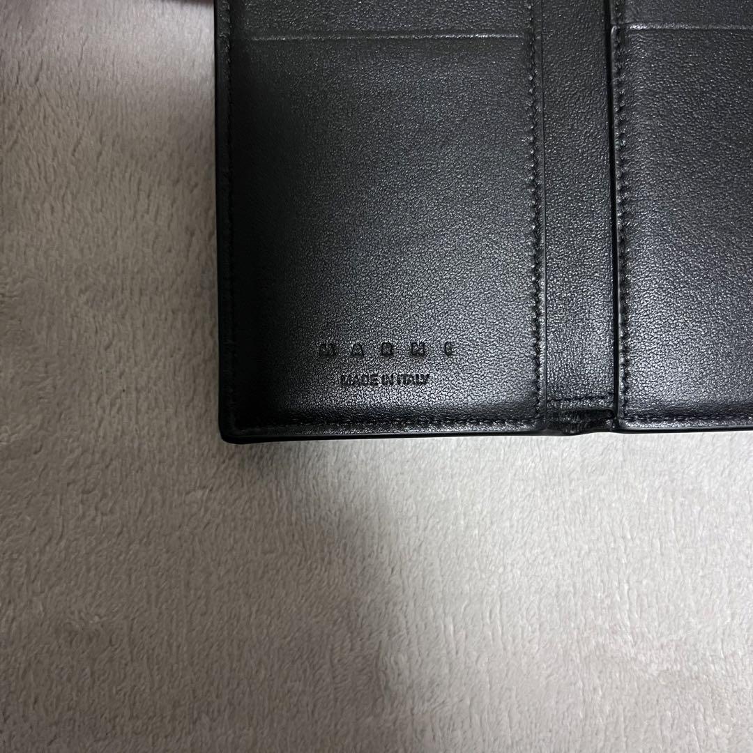 MARNI 黒 レザー 三つ折り財布