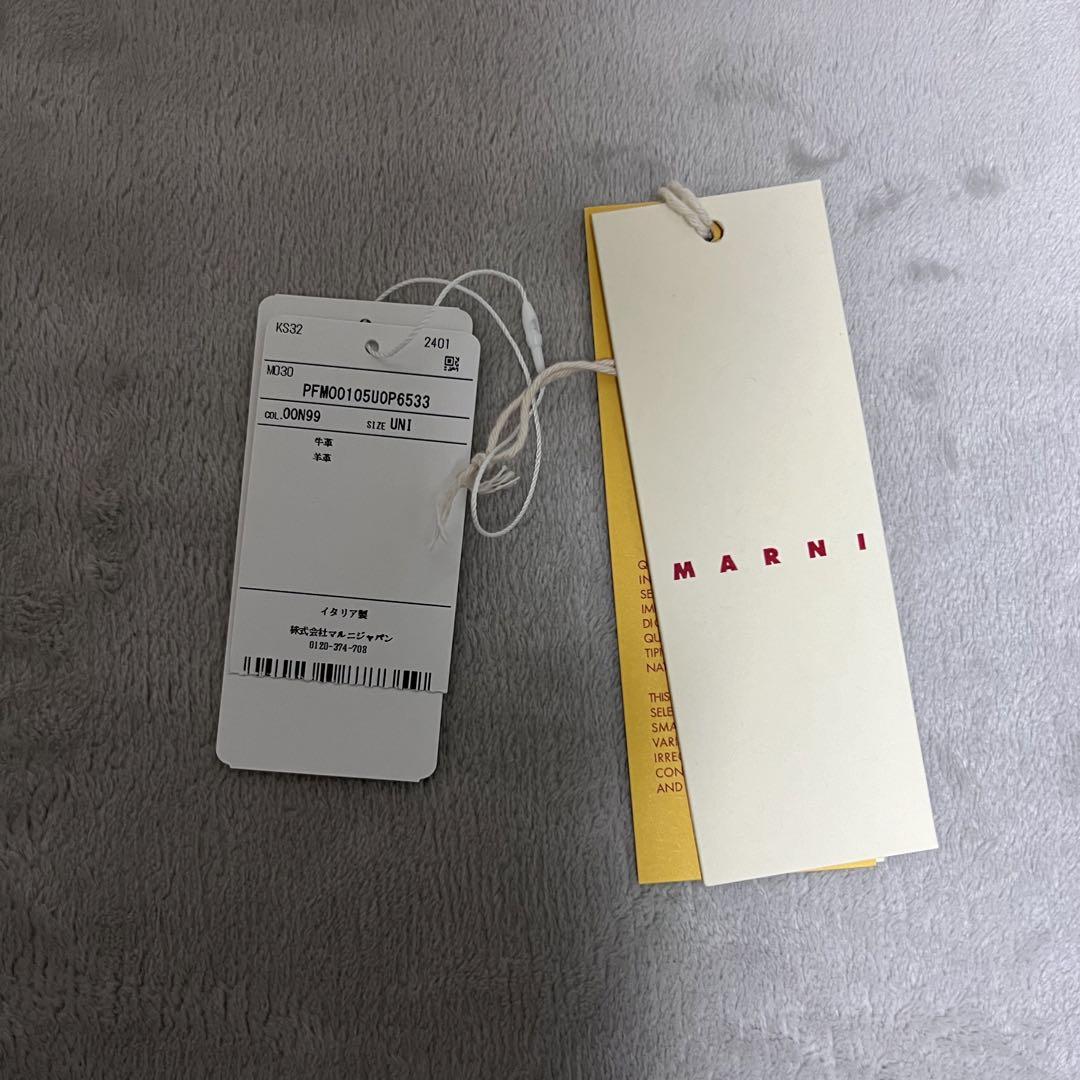 MARNI 黒 レザー 三つ折り財布