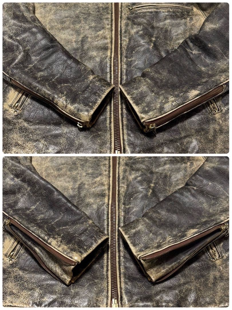 RYAN LEATHERWEAR 本革 牛革レザー ジャケット ヴィンテージ加工 RYAN LEATHERWEAR 本革 牛革レザー ジャケット ヴィンテージ加工