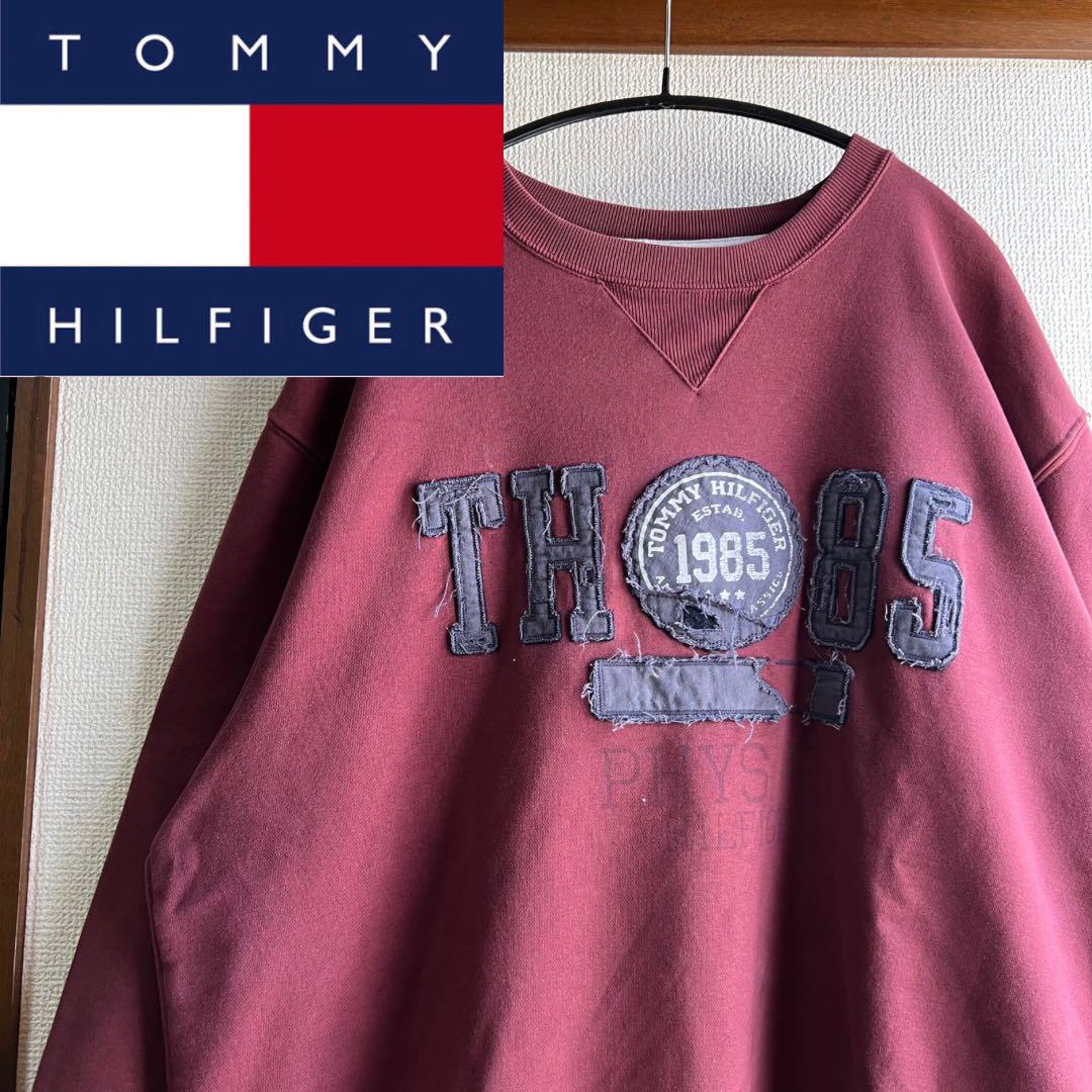 TOMMY HILFIGER 古着　ダメージ　スウェット　00s ビンテージ