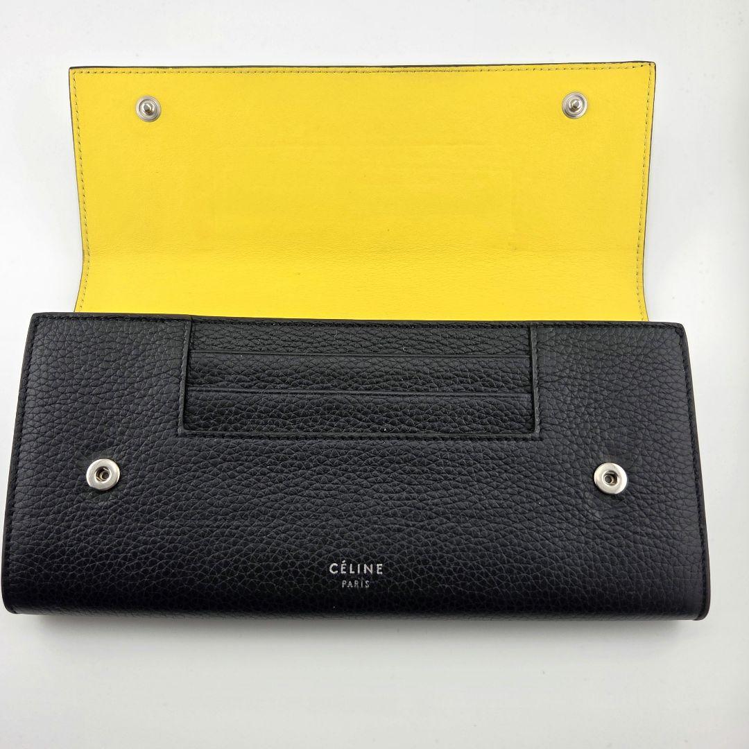 【美品】CELINE セリーヌ ラージフラップ バイカラー ロングウォレット