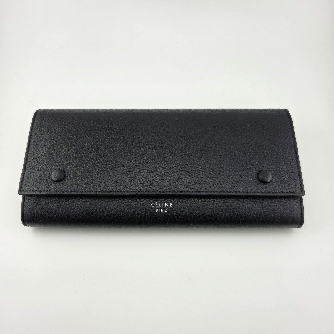 【美品】CELINE セリーヌ ラージフラップ バイカラー ロングウォレット