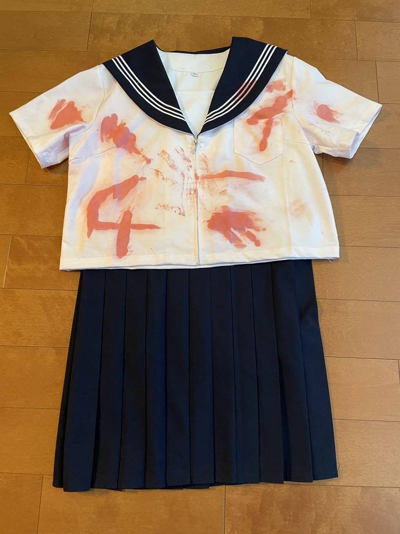 ハロウィン セーラー服 血のり カット処理 【ルーズソックス付き