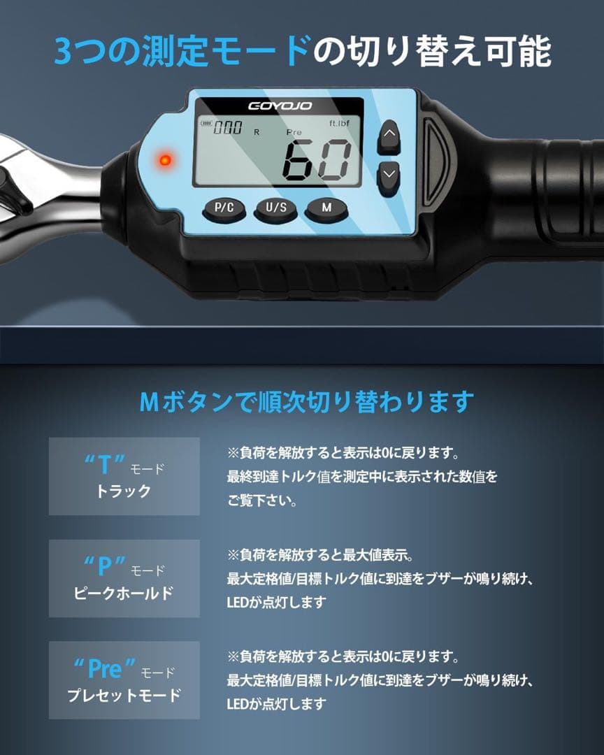 高精度 測定範囲1.8~60Nm