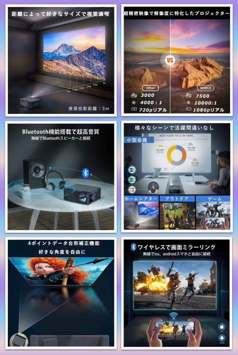 WiFi接続でスマホやタブレットのミラーリングも簡単楽々❤5Gプロジェクター WiFi接続でスマホやタブレットのミラーリングも超簡単♪❤5G