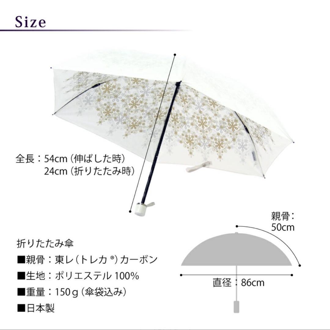 UVION ホワイト（ゴールド）晴雨兼用折りたたみ日傘