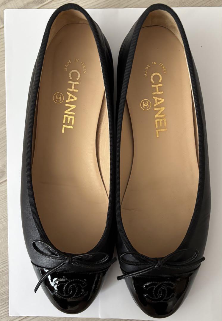 CHANEL ブラック バレエシューズ