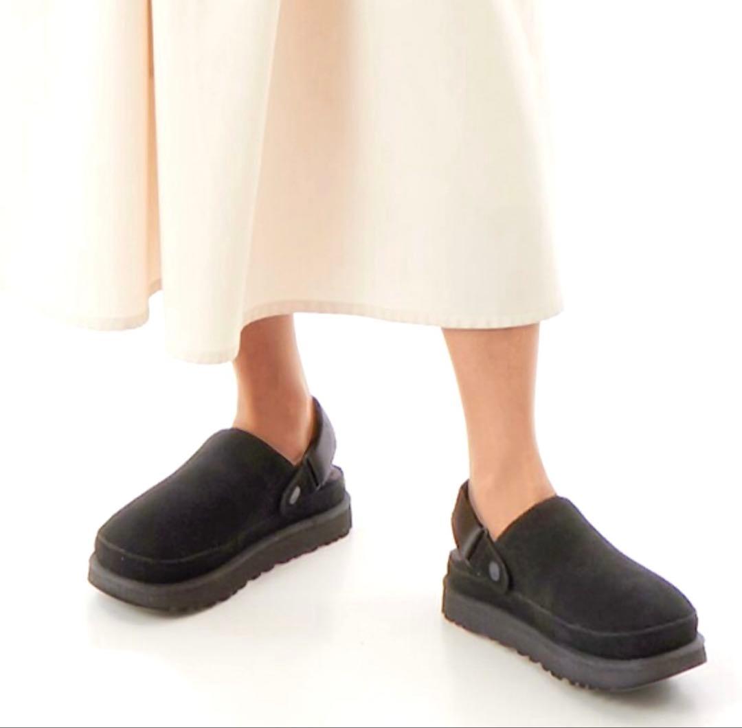 新品箱付正規品UGG24US7黒サンダルスリッポンGOLDENSTAR