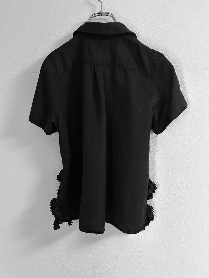 tricot comme des garconsブラックフリルシャツ
